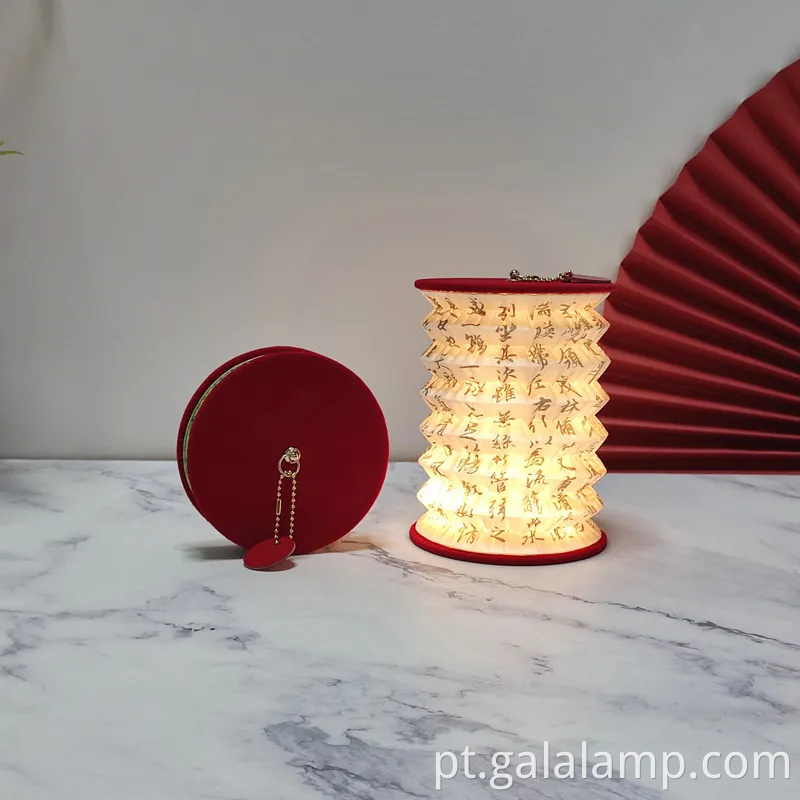 Luz noturna de lanterna de papel portátil elegante para espaços aconchegantes